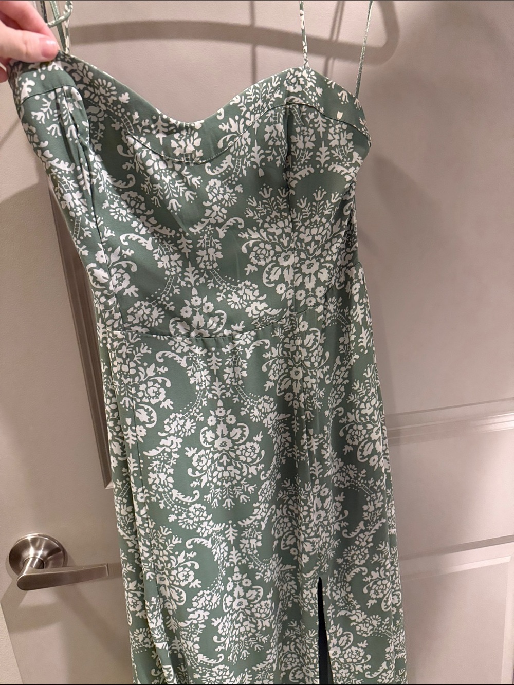 Abercrombie & Fitch Green and White Floral Slip Dress